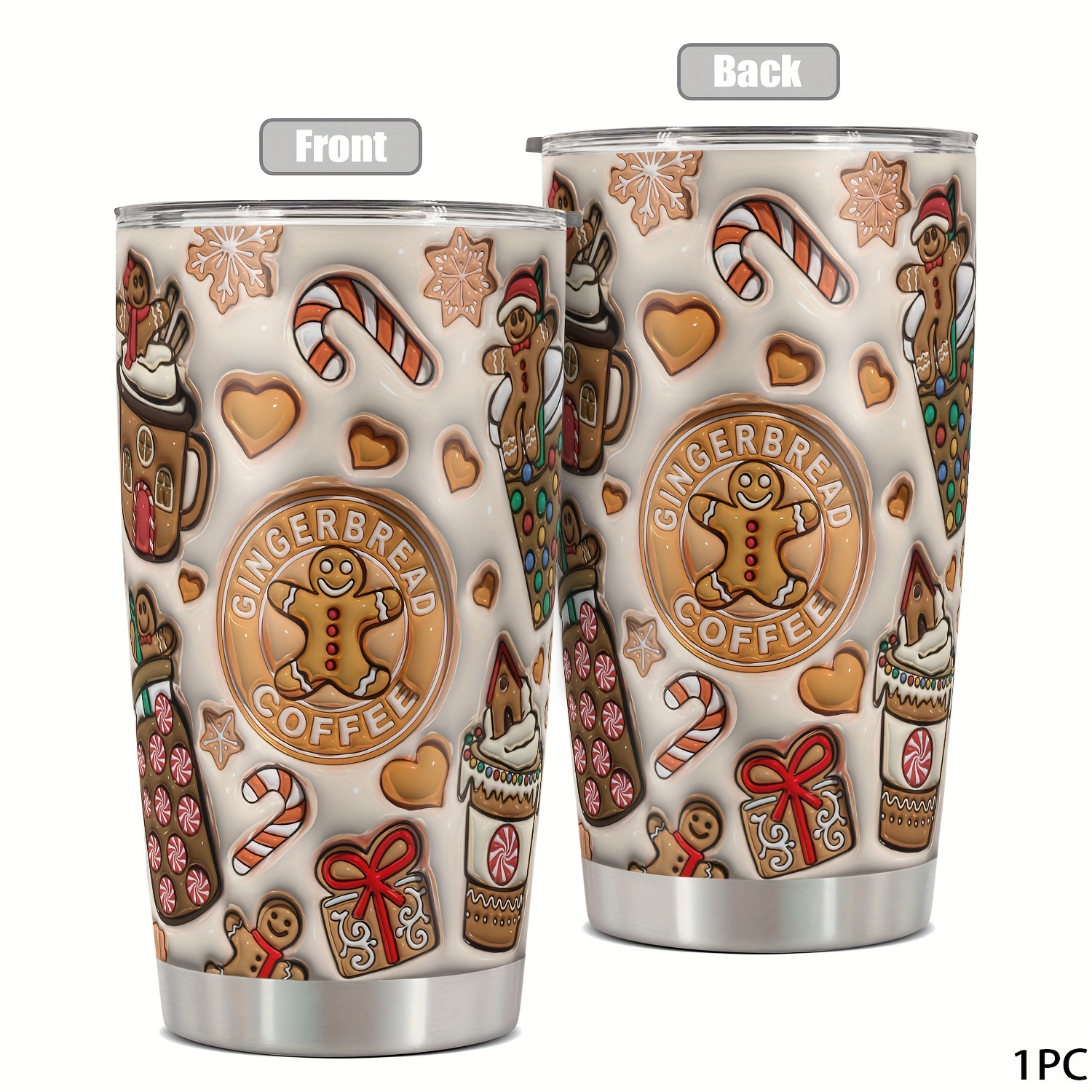 

Gingerbread Coffee : 20 Oz Stainless Steel Insulated Cup For Drinks - Christmas, Thanksgiving, And More!