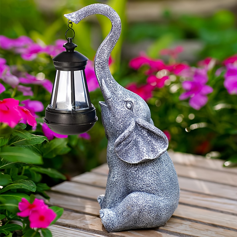 

Solar-powered Elephant Garden Light - Resin Craft Outdoor Decor, Nickel Battery Included