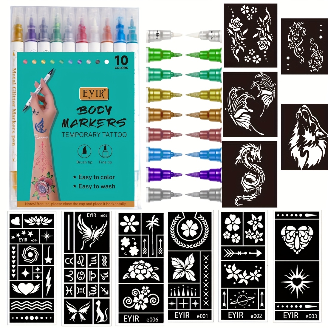 20 Stück Tattoo Marker Pen Cores – Mikroblading Nachfüllkerne, 1,6 Mm Spitze, Schwarz