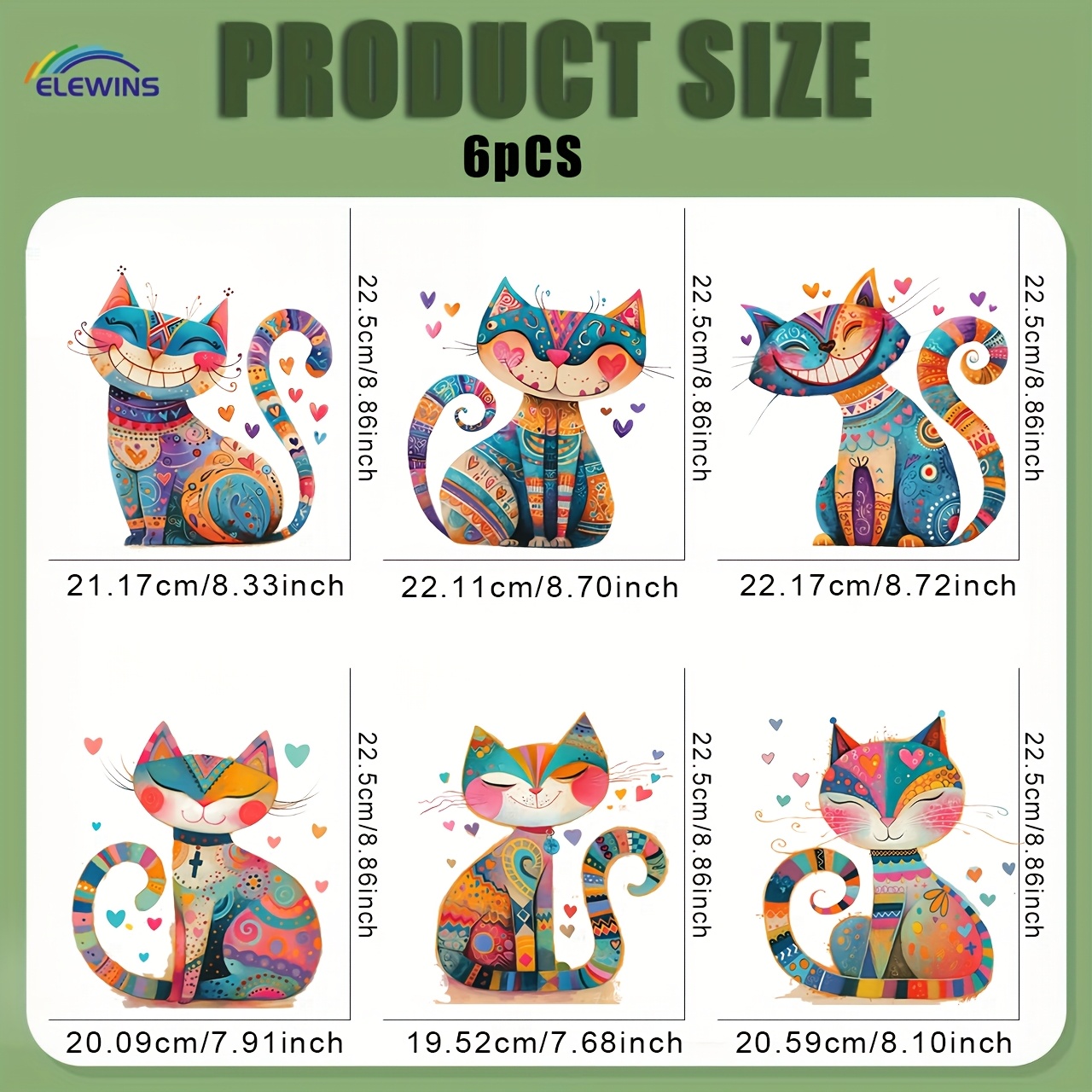TEMU 6 pezzi/Set Interessanti Trasferibili a Caldo DTF Adesivi Lavabili Design a Trasferimento Termico Pronti per Pressa Decalcomanie per