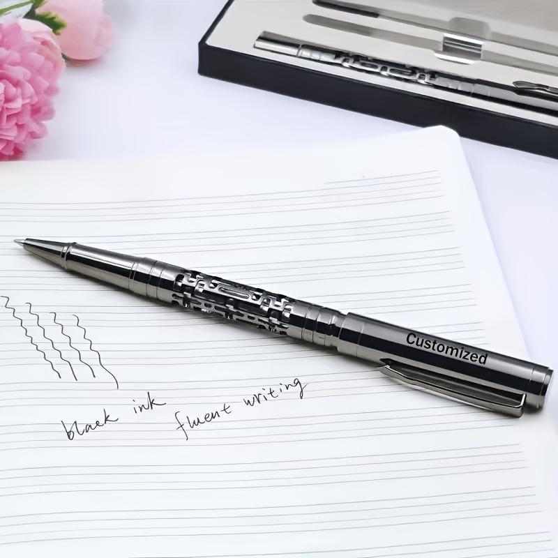 TEMU Hollow Mechanical Pen, Customizable Engraving, Heavy-duty Stainless Steel Signature Pen