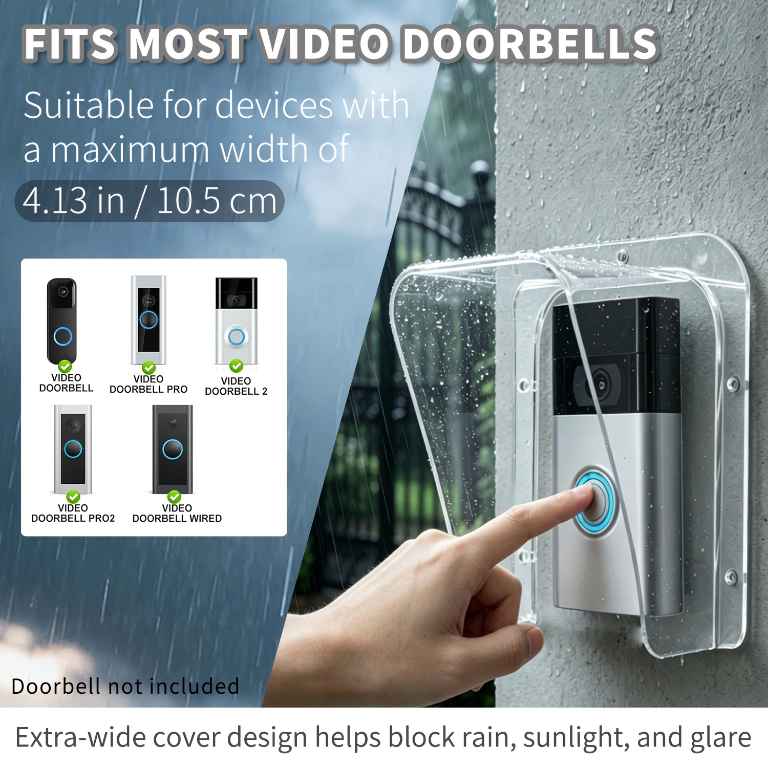 Weatherproof Doorbell Rain Cover for Ring, Blink, Google Nest