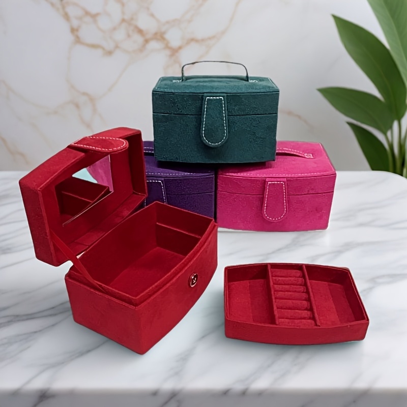 Fashionable Suede Jewelry Storage Box Single