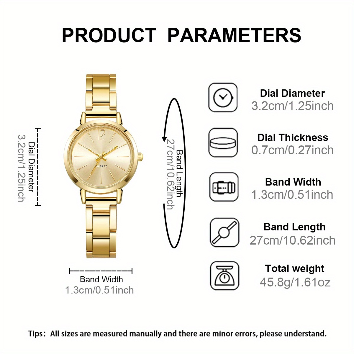 2pcs Chic Women's Quartz Watch Set, Stylish Gift