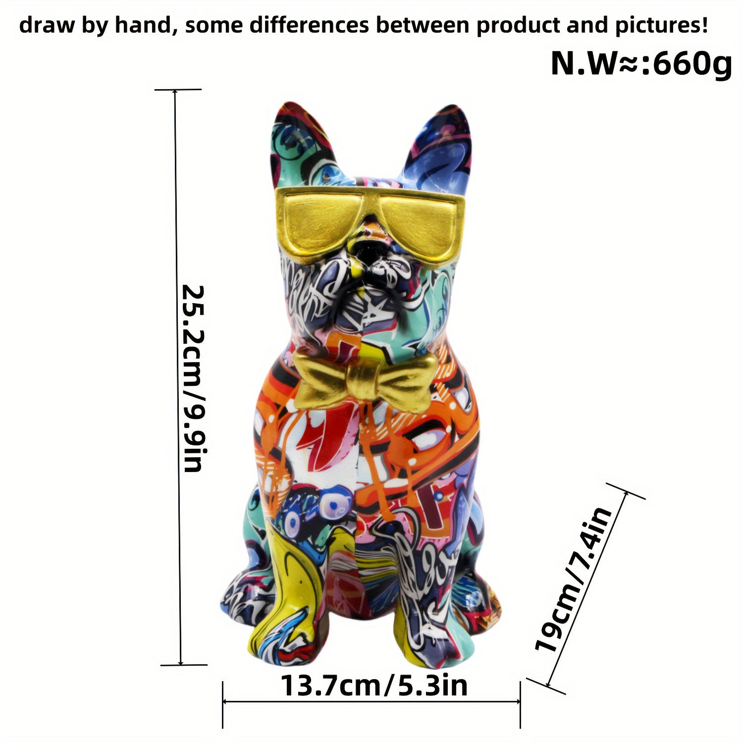 Hip- Statue With Glasses, A Creatively Dog Figurine, Perfect For Decorating Your Living Room, Office, Or Bedroom
