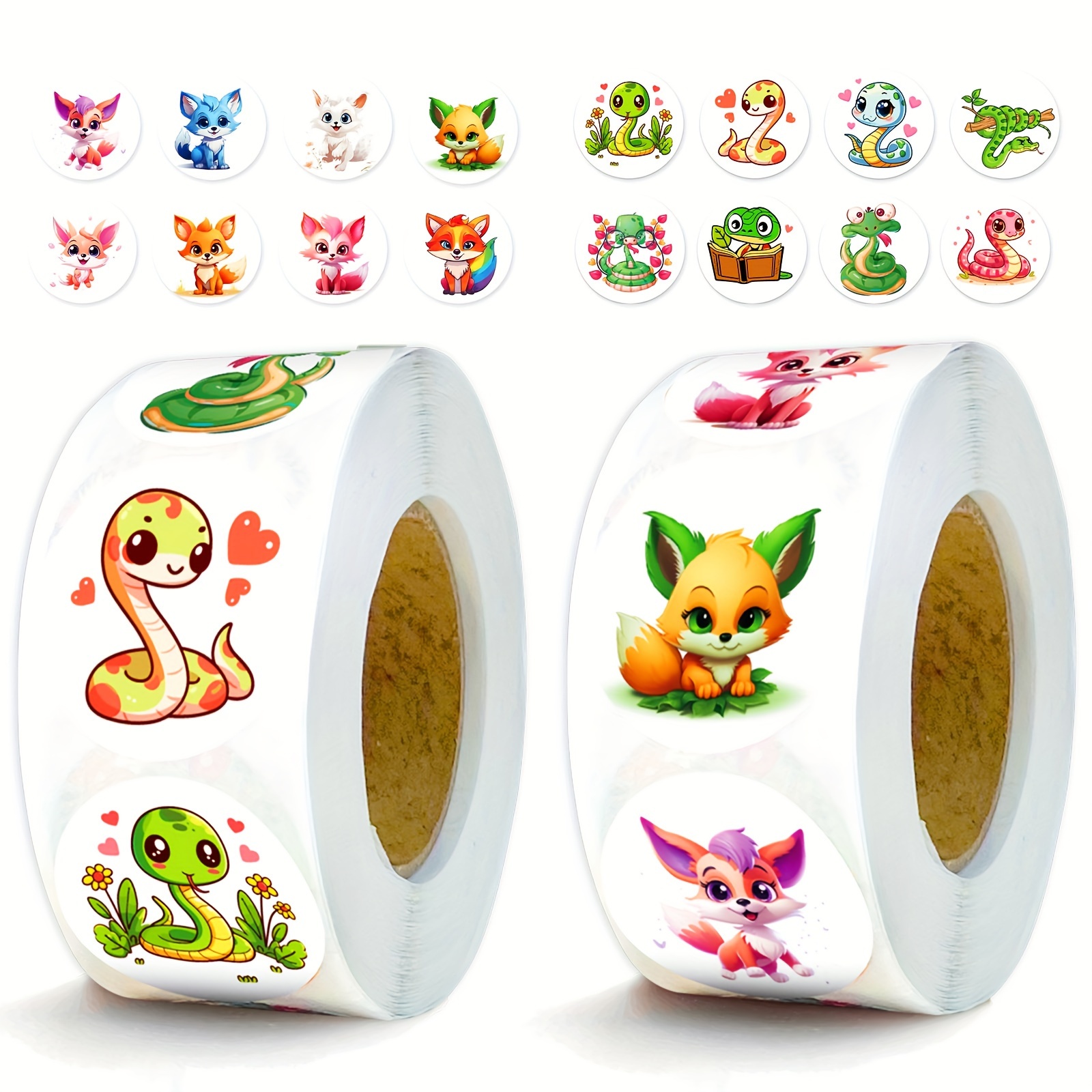 Cartoon Animals Combination Heat Transfer Stickers Cute Fox Rabbit