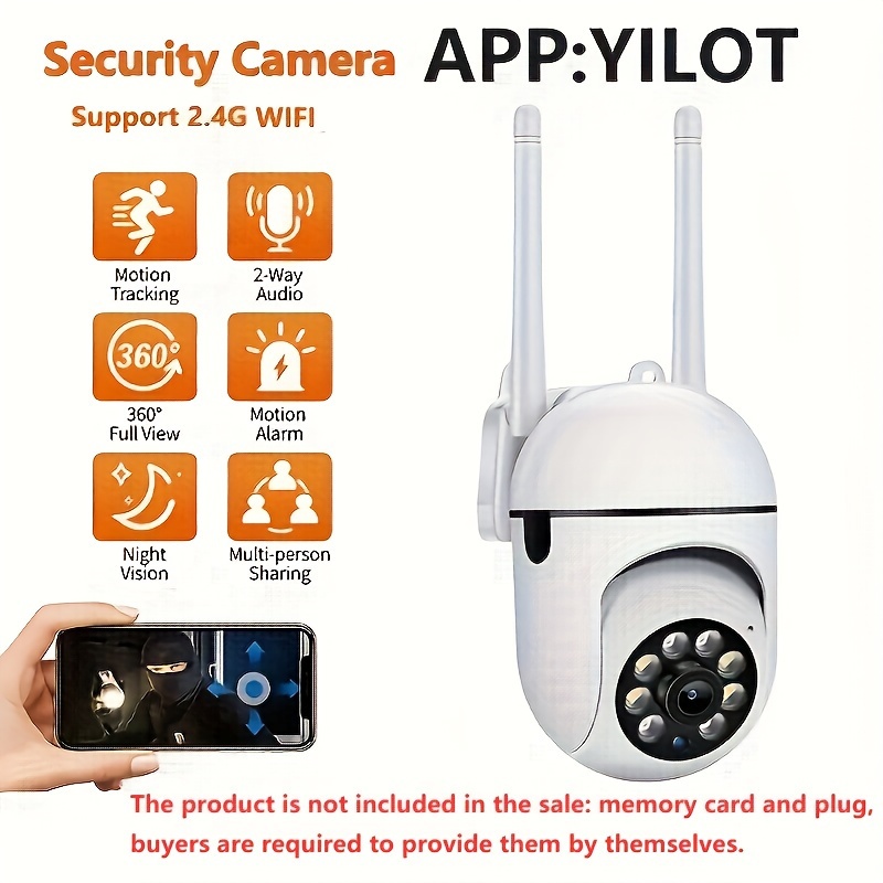 1pc HD 1080P WIFI Home Security Camera, Secure Your Home With Wireless Security Cameras, Without Memory Card