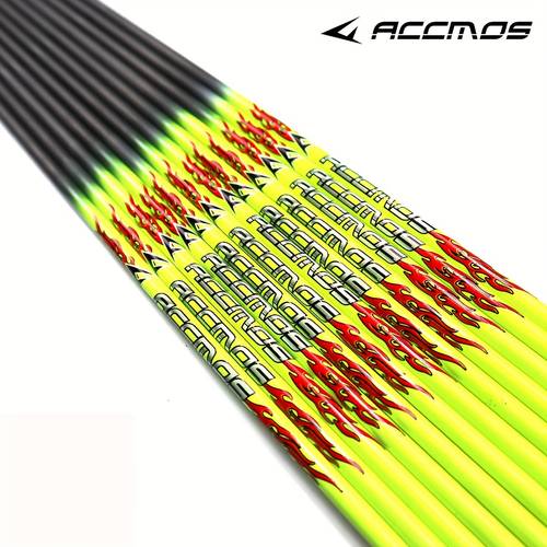12pcs 32 inch archery arrow shafts id6 2mm spine 300 340 400 500 600 700 800 003 straightness yellow orange arrow shaft for outdoor sports diy archery accessories durable archery equipment arrow outdoor sports
