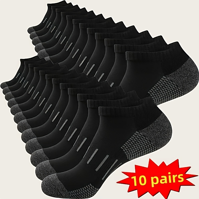 E-shop 10 Paar große Herren-Sporthosen, Damen-Socken, gepolsterte Herren-Socken für Laufleistung, Outdoor-Socken, Fahrradsocken, geeignet für Frühling,