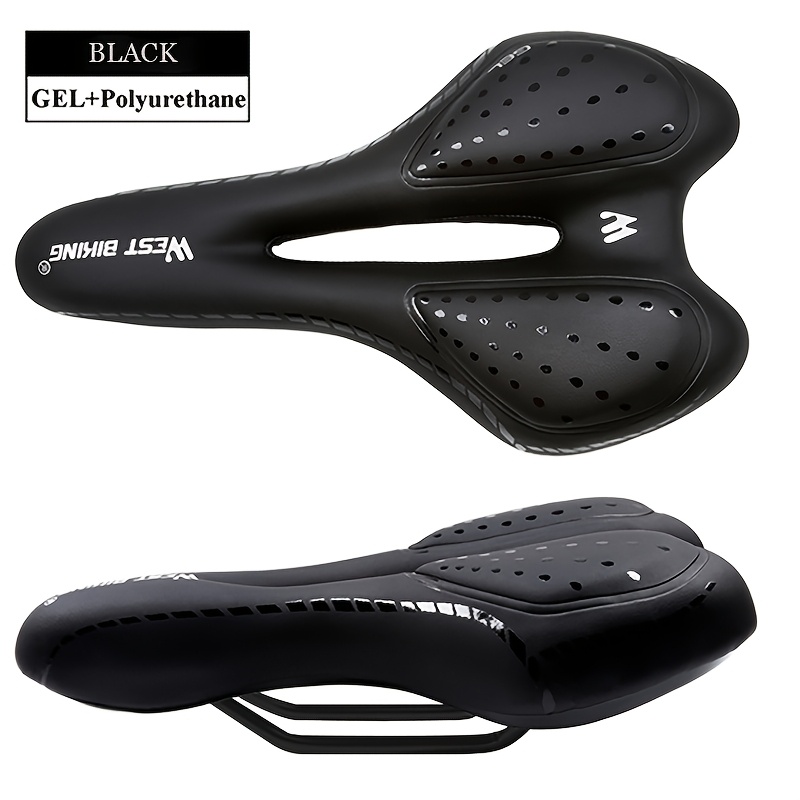 Image of West Biking Bicycle Seat Cushion Cover Mountain Bike Cushion Hollow Breathable Silicone Thickened Soft Seat Cushion Comfortable Riding Equipment