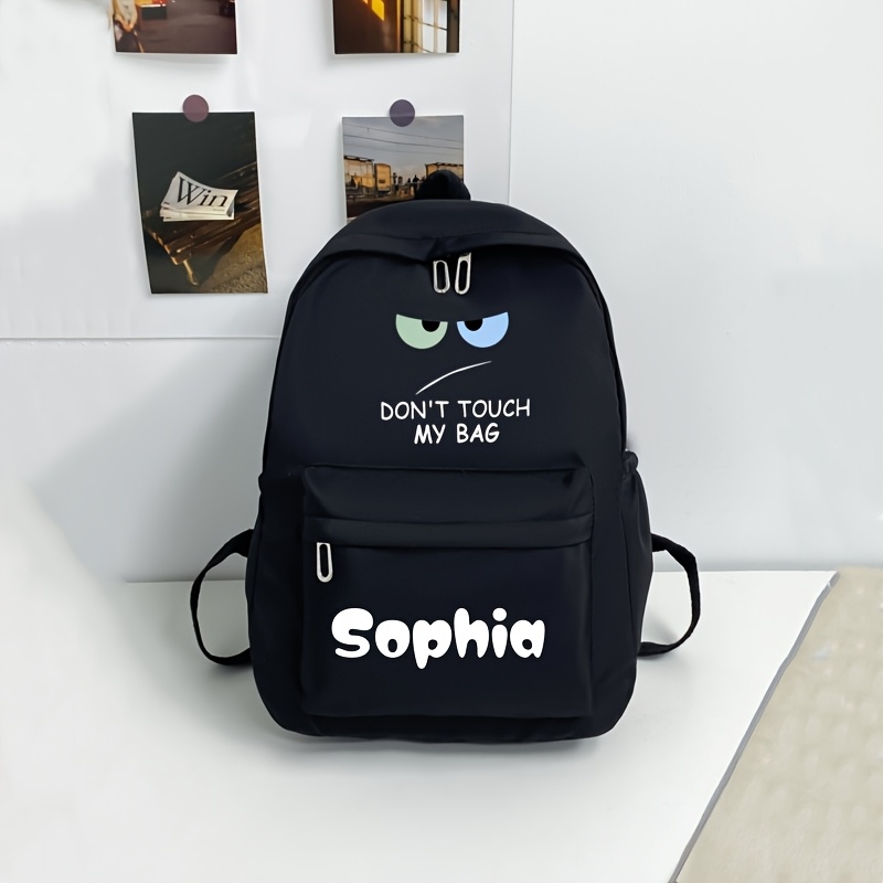 TEMU 1 Sac à Dos Personnalisé - Nom/Numéros/Fêtes, Grand avec Bretelles Réglables et Fermeture Éclair - Léger pour Collège, Voyage, Déplacements -