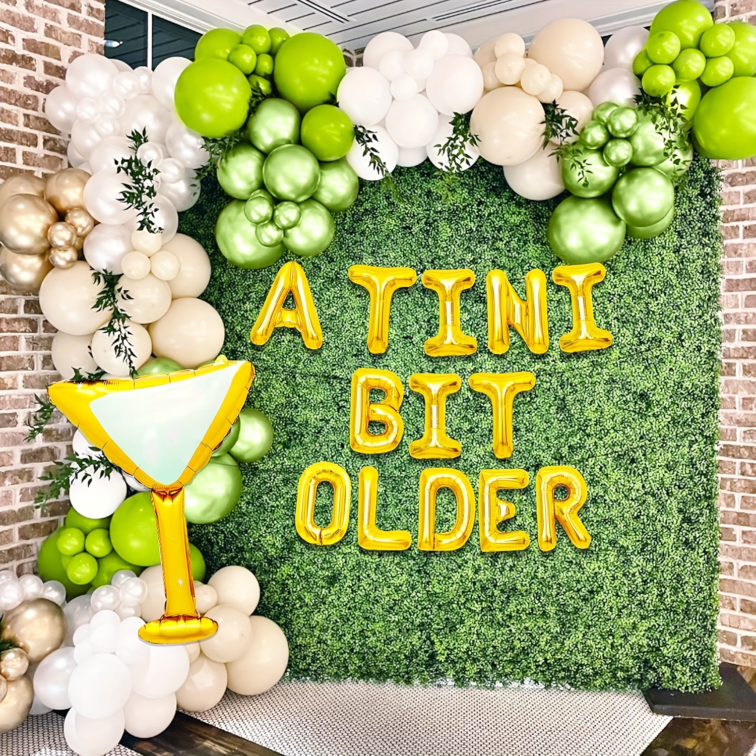 A Tiny Bit Older Birthday Decorations Set - Green Glitter Martini Party Theme