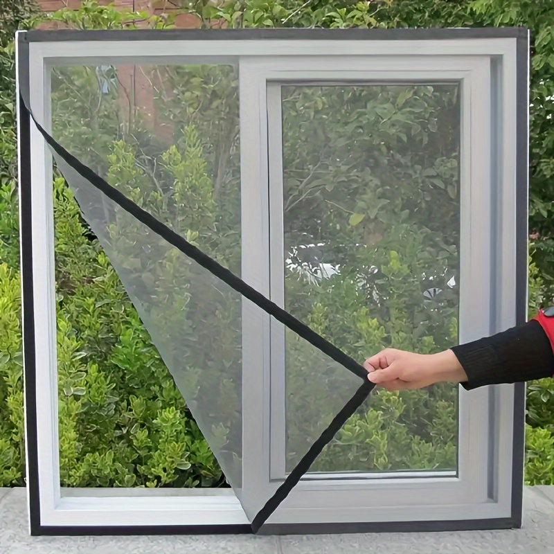 TEMU Insect Screen Window, Self-adhesive Net Kit With Cuttable Mesh Curtains - Home Insect Repellent Screen Replacement Corners