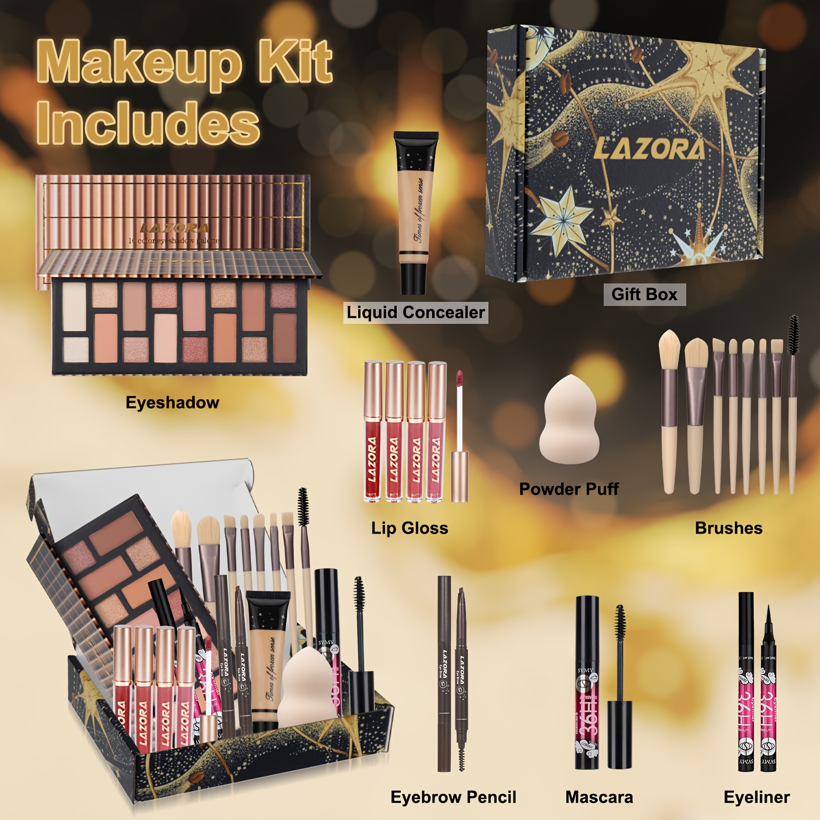 A Complete Makeup Kit for Women, Featuring an All-In-One Makeup Set Essential for, Including a Palette with 16 Eyeshadow Colors. It'S The Perfect Gift for Women on Various Holidays And a Romantic Present for Valentine'S Day