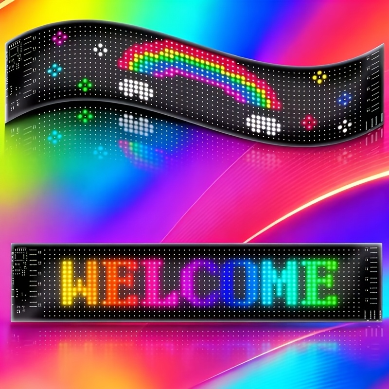 flexible smart led   display   usb 5v supports   via app and remote programmable text images gifs and clock   lightweight and durable it fully enhances the atmosphere   venues allowing real time  