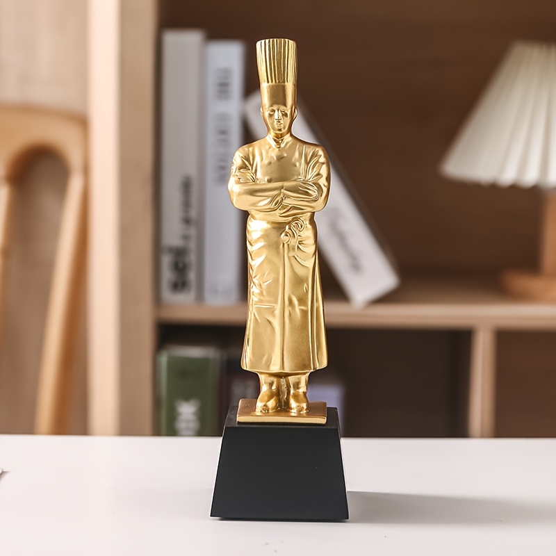 TEMU Customized Chef Statue Ornament Creative Engraving Award Trophy Souvenir Gift