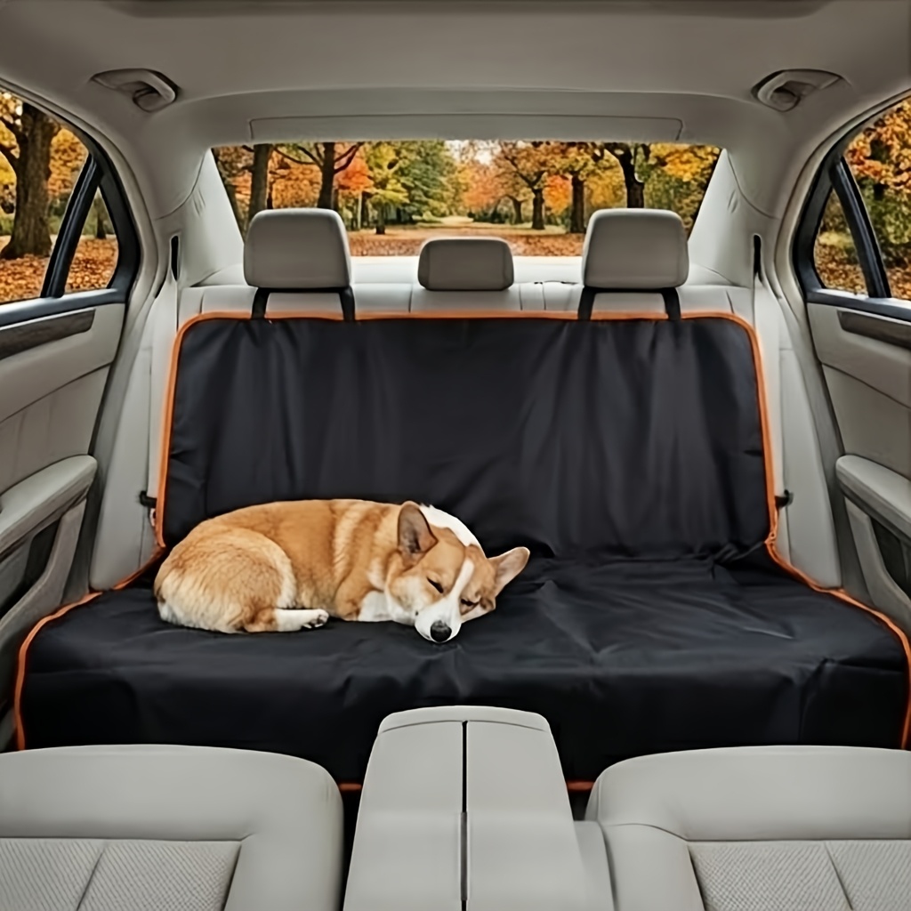 TEMU Pet Car Back Seat Protector, And Scratch-resistant Dog Seat Cover With Raised Sides, Non-slip, Universal Fit For Most Vehicles, Ideal For Travel