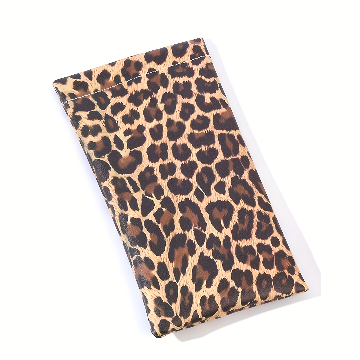 TEMU 1pc Trendy Leopard Print Pattern Eyeglass Bag, Snap Closure Glasses Pouch For Women, Portable Glasses Storage Bag, Women's Eyeglasses Pouch,