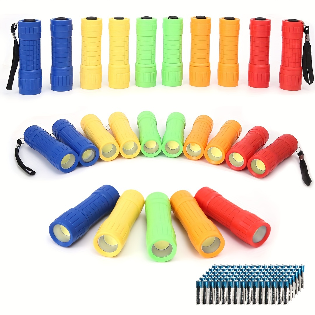 

Small Mini Flashlights Pack Of 30, Assorted Colors, Cob Light, With Battery