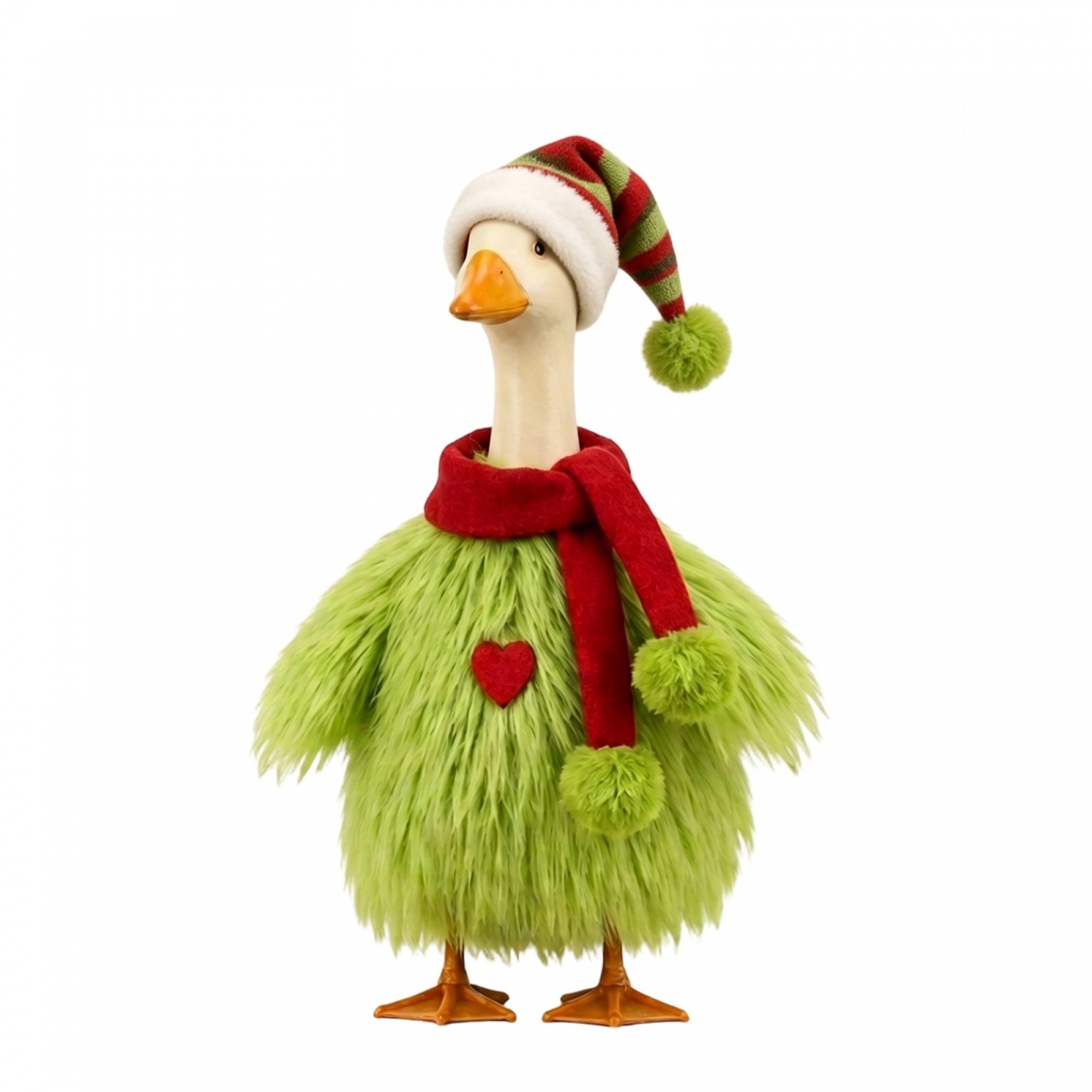 TEMU Tenue d'oie de porche 23 pouces, ensemble de 3 pièces de costume de vert de Noël, chemise avec chapeau et écharpe pour décoration de pelouse et