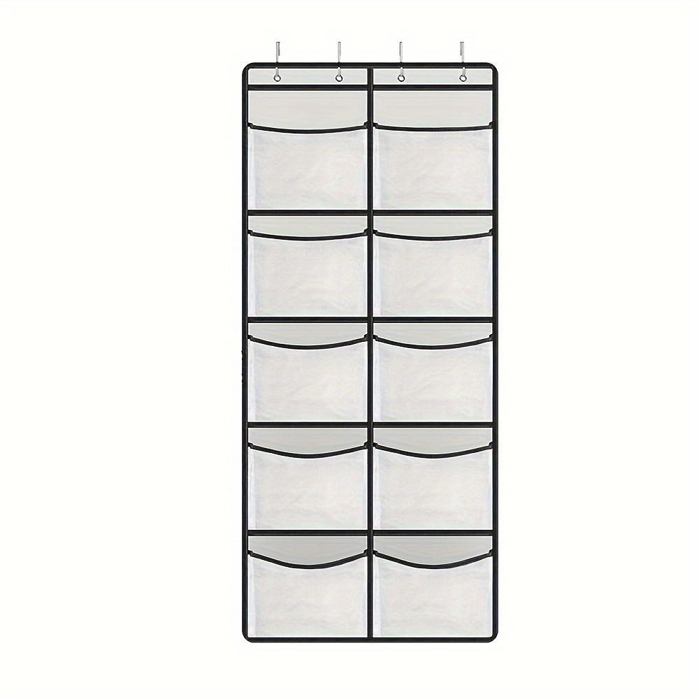 TEMU 1pc Over Door Organizer With 10 Large Pockets, Foldable Hanging Storage For , Clothes, Towels And