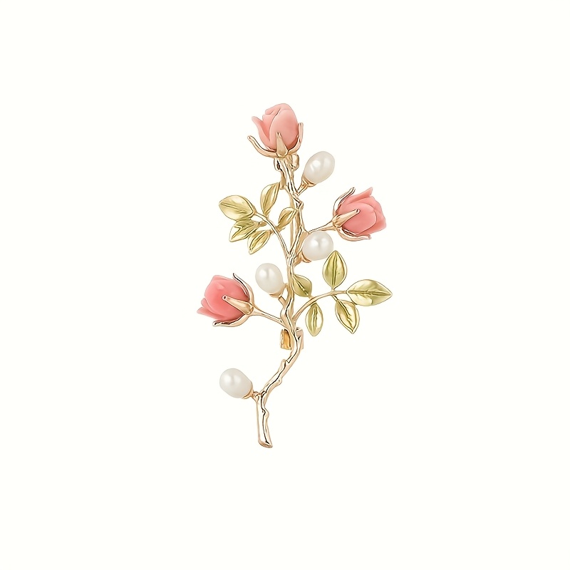 E-shop modische, vielseitige, süße, Vintage, florale, Corsage, Damen-Rosen-Kleidungszubehör, Brosche, Pastoral-Serie, Blütenzweig-Anstecknadel,