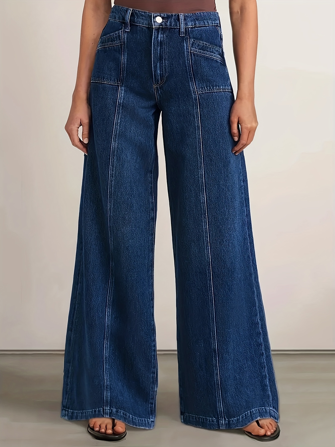 High-Wasted, Wide-Leg Jeans