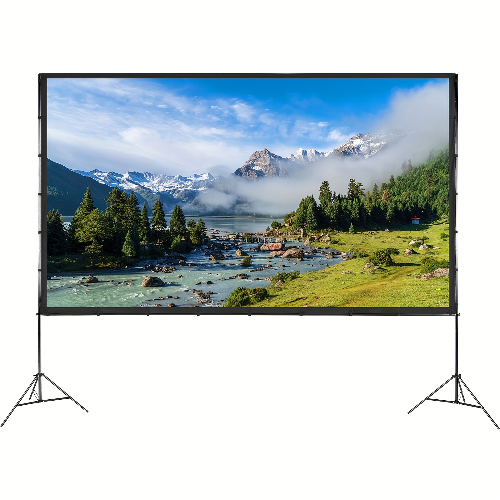 Cheapest Outdoor projection screen w stand 150inch