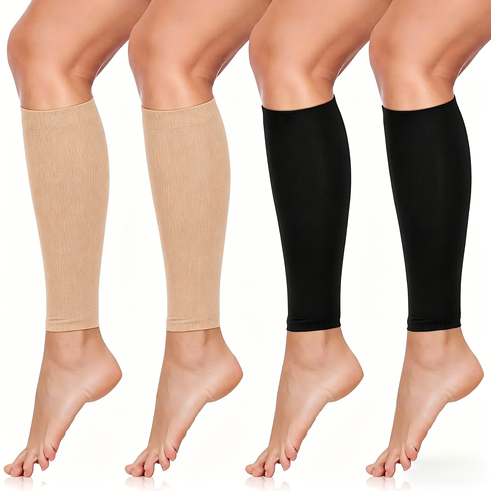 E-shop 2 Paar dünne Waden-Mikro-Kompressionsmanschetten für Damen - Bein-Mikro-Kompressionsmanschette - Fußlose Mikro-Kompressions-Licht- und dünne