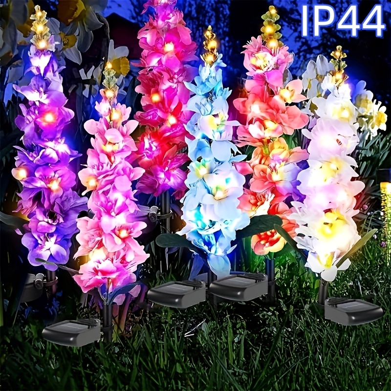 

Solar Garden Lights, 7-color , Bright Flashing Outdoor Lighting, Plastic Material, Semi Flush Mount, Switch Control, Solar-powered Nickel Battery, For Party, Patio, Lawn, Halloween Decor