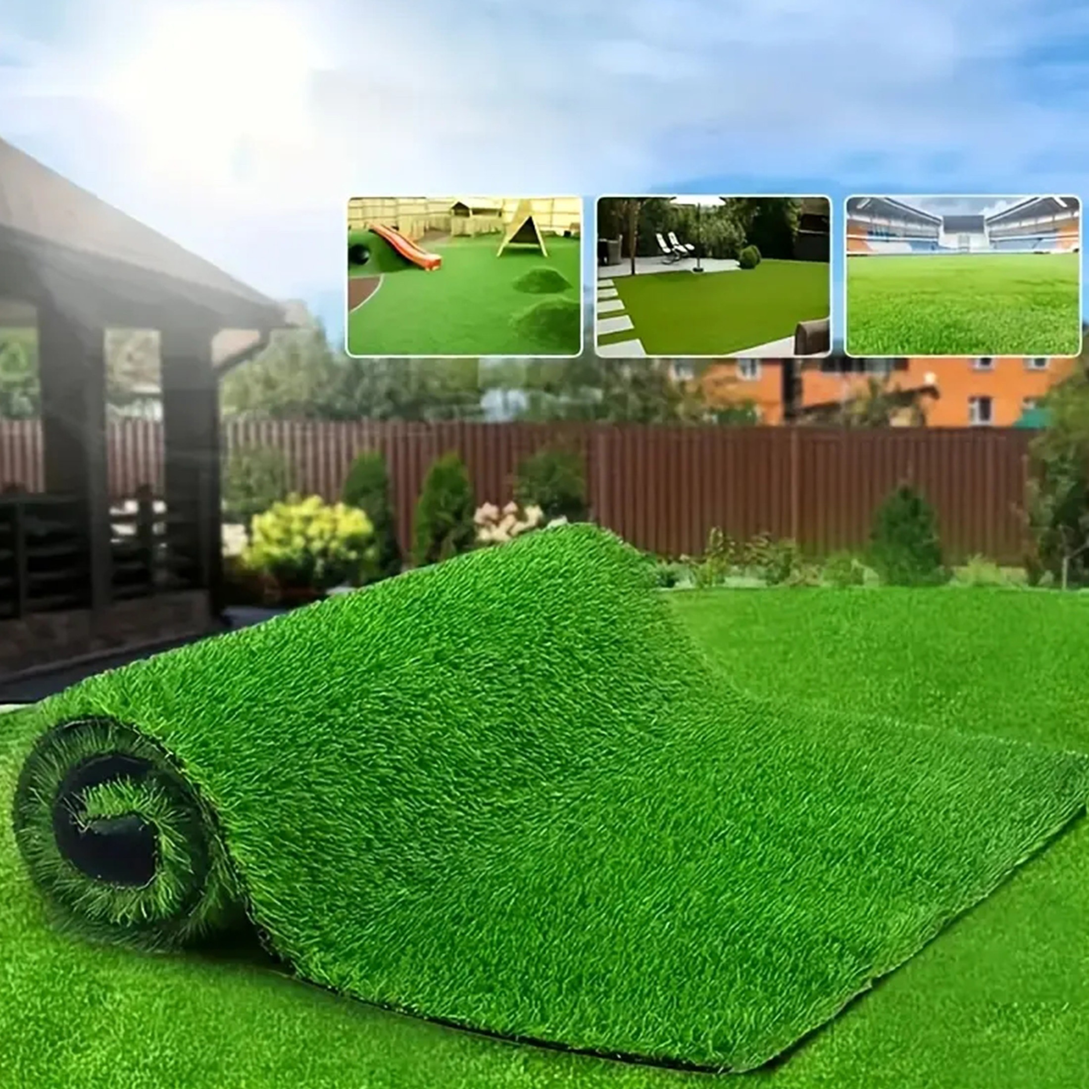 

Polyvinyl Chloride Artificial Grass Carpet - 10mm Blade Height, Realistic For Outdoor, Garden, Landscape, Kindergarten Decoration