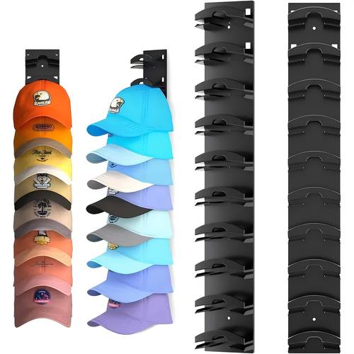 1 wall mounted hat organizer durable plastic to 10 hats with strong backing baseball cap storage rack wall mounted hat holder portable and space saving dual hanging method suitable for baseball caps closets