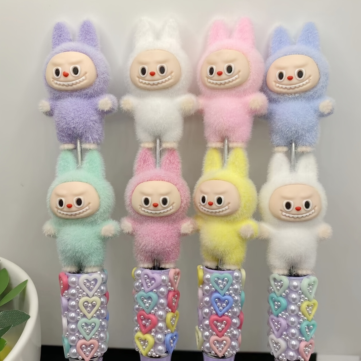 

3pcs/4pcs 2.4*4.0cm Mixed Color Rubber Vertical Hole Plush 3d Rabbit Diy Bead Pen Accessories, Home Decor Hanging Pendant Decoration, Phone Chain Bag Decoration, Car Decoration.