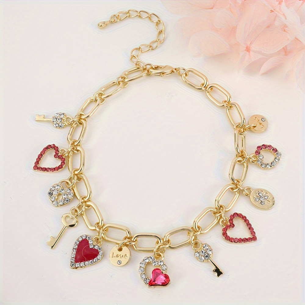 

Zybt Women's Cute Sweet Heart Key Bracelet