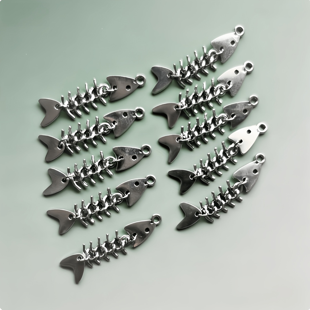 TEMU 10pcs Breloques de Poisson en Alliage de - Pendentif Détachable pour Boucles d'Oreilles, Ajouts de Fabrication de Bijoux Main