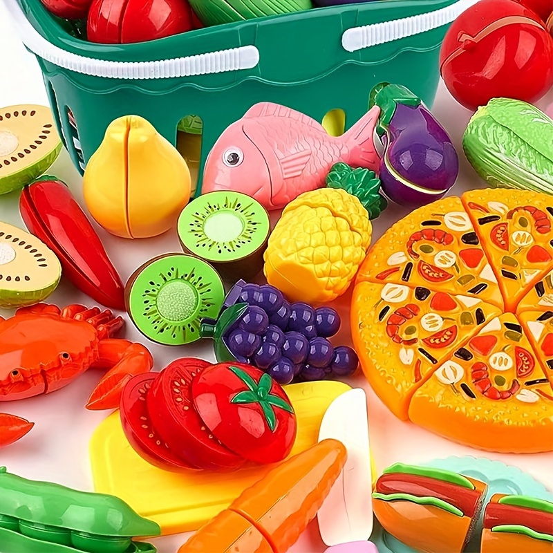 

24 pièces de fruits et légumes simulés, jouets pour enfants, ensemble de jouets alimentaires de simulation de cuisine pour filles et garçons.