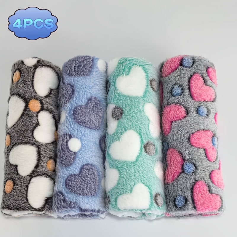 TEMU 4pcs Cat Blanket Set, Fluffy, Soft, Comfortable, Machine Washable, Skin-friendly And Breathable, Use, Protection For Your Pet