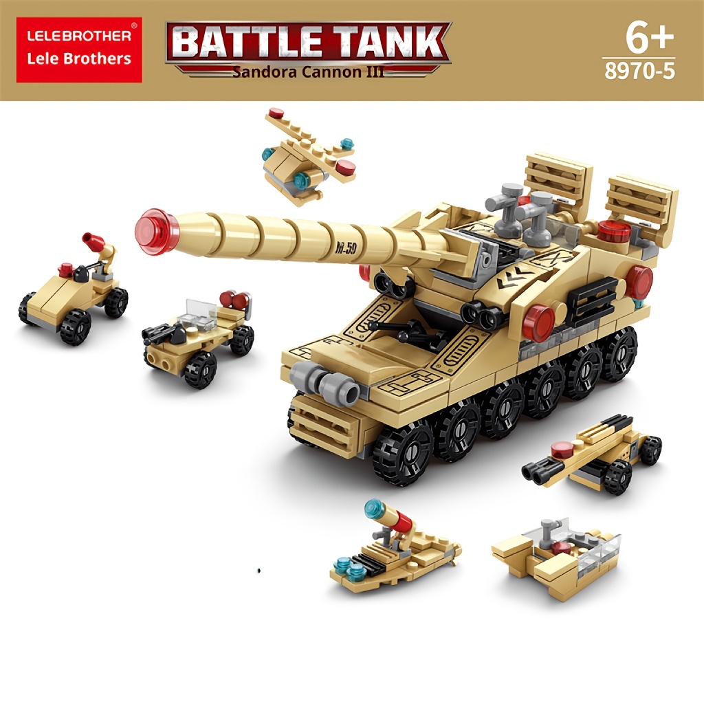 6-in-1 Artillery Car Model Building Block Toy