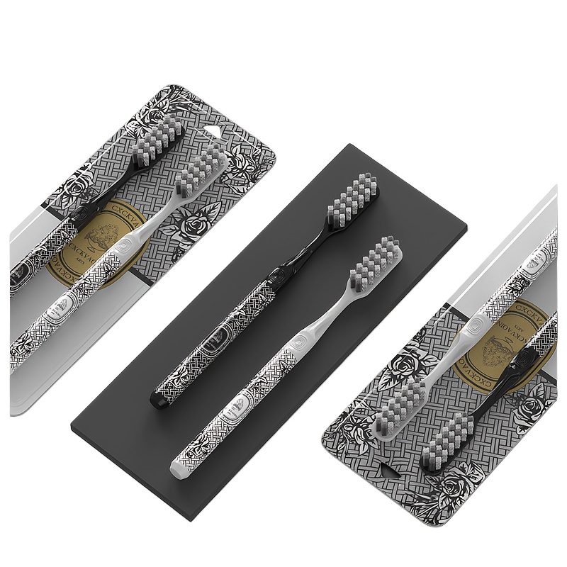 2-Pack Medium-Hard Bristle Lazy Toothbrush for Adults