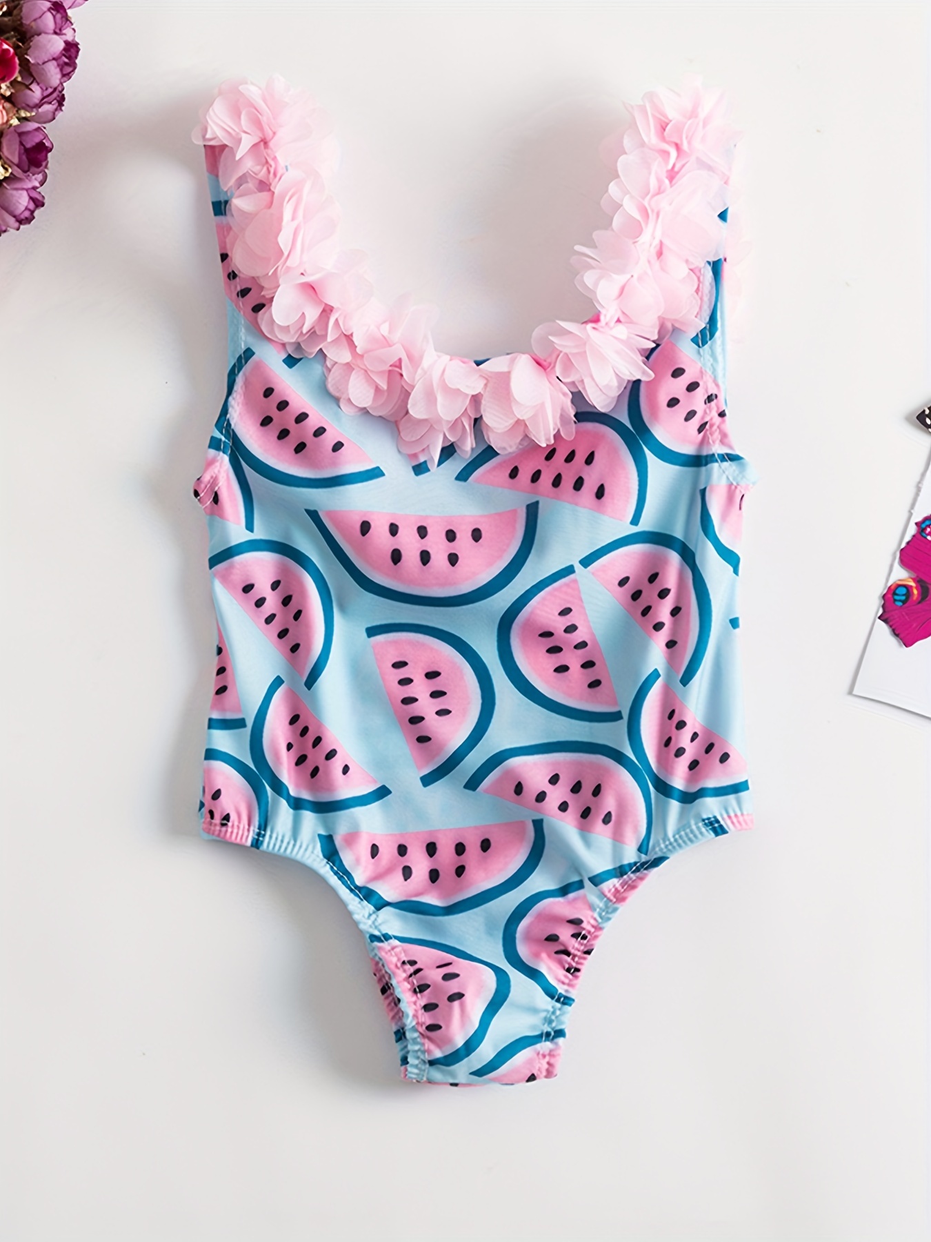 Baby Girl Swimsuit Watermelon Print Children s Temu