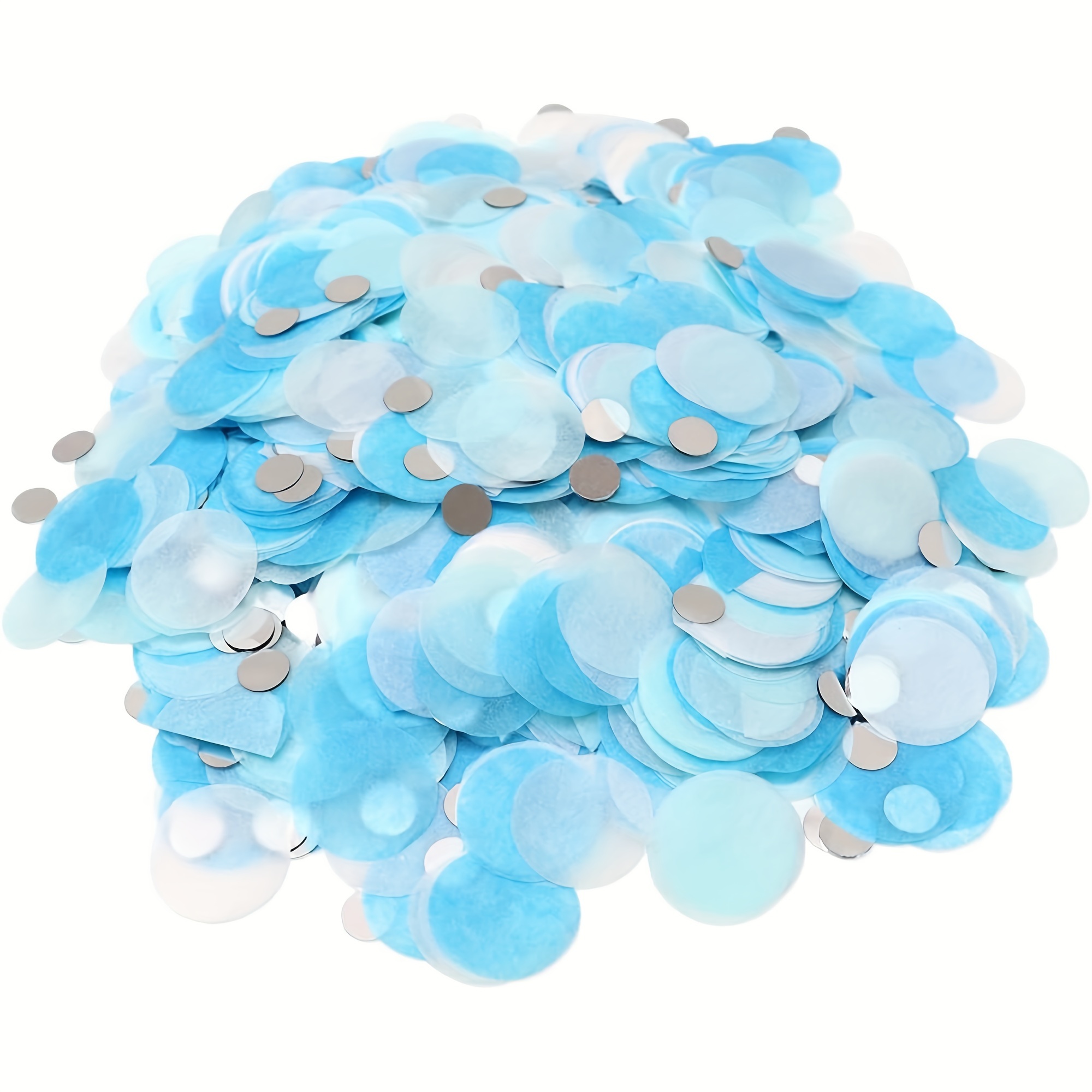 

1pc 50g About 5000pcs Round Paper Towel Table Polka Dot 2.5cm Balloon Filling Light Blue White 1.0 Silvery Sequins Wedding Birthday Party Anniversary Decoration