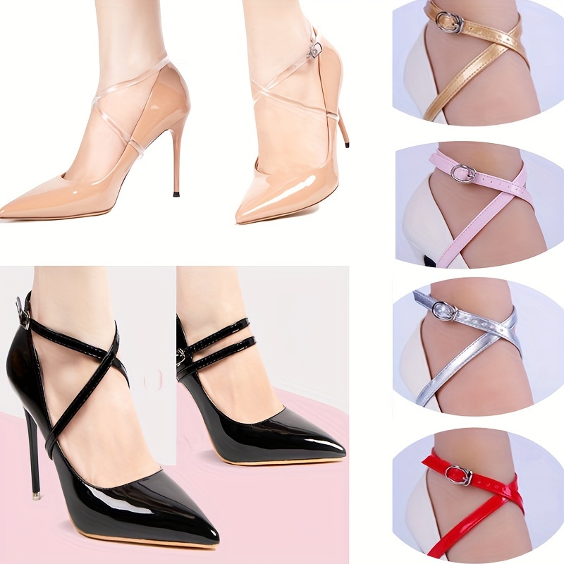 

2pcs Adjustable High-heeled Straps Suitable For Women's High-heeled Shoesadjustable Shoe Belt Ankle Holding Loose Anti-skid Bundle Laces Tie Straps Band