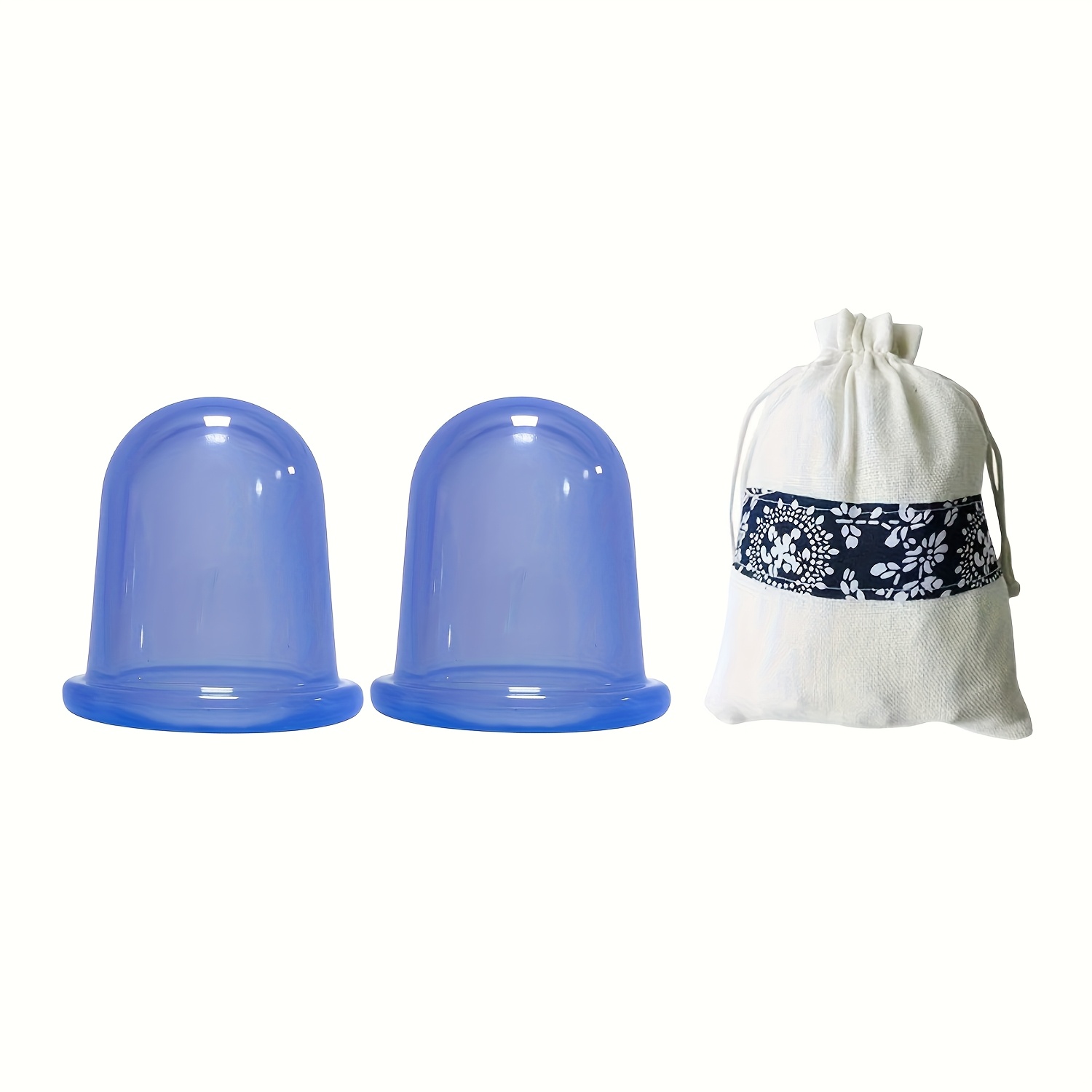 Image of A Set Of 2 Cupping Massage Tools For Home Use, Silicone Gua Sha Cups, Suction Cups, And Traditional Chinese Vacuum Suction Massage Instruments.