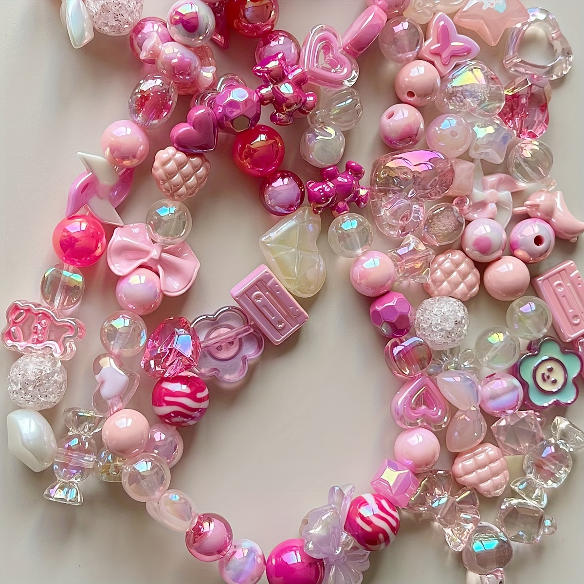 

Sweetbeads 100g Mixed Acrylic Beads - , Flower & Heart Designs For Making - Bracelets, Necklaces, Phone Charms & More - Ideal Birthday Or Holiday Gift