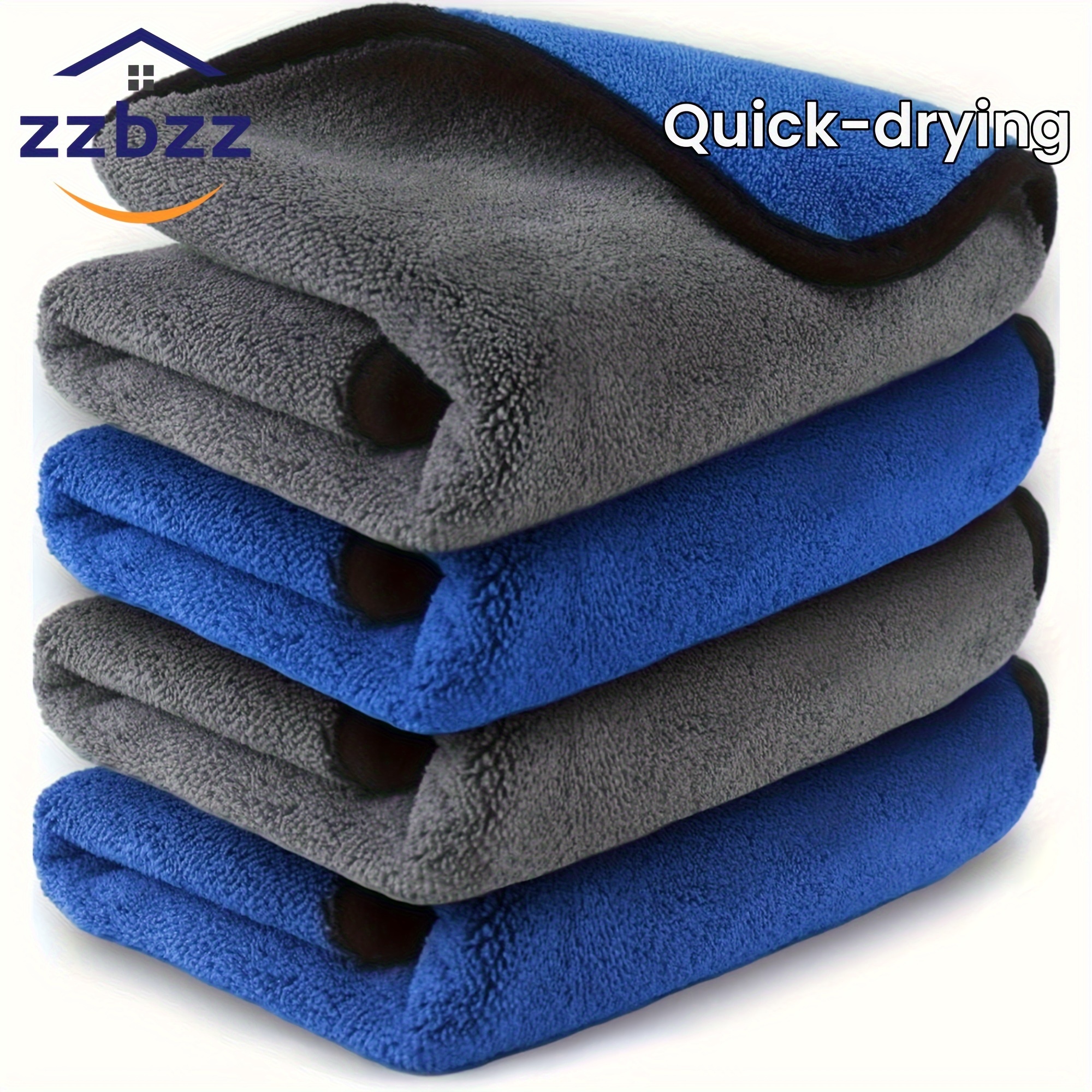 

Zzbzz Microfiber Chamois Towels For Car Detailing - 800gsm, Quick-drying, , Ultra-, Pack Of 4