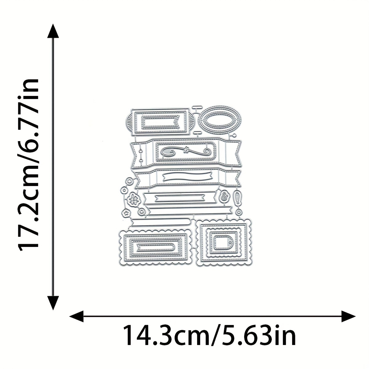 1pc Label Cutting Die, Metal Cutting Die, Stamps, Embossing Paper Card Template, Hole Punch Template