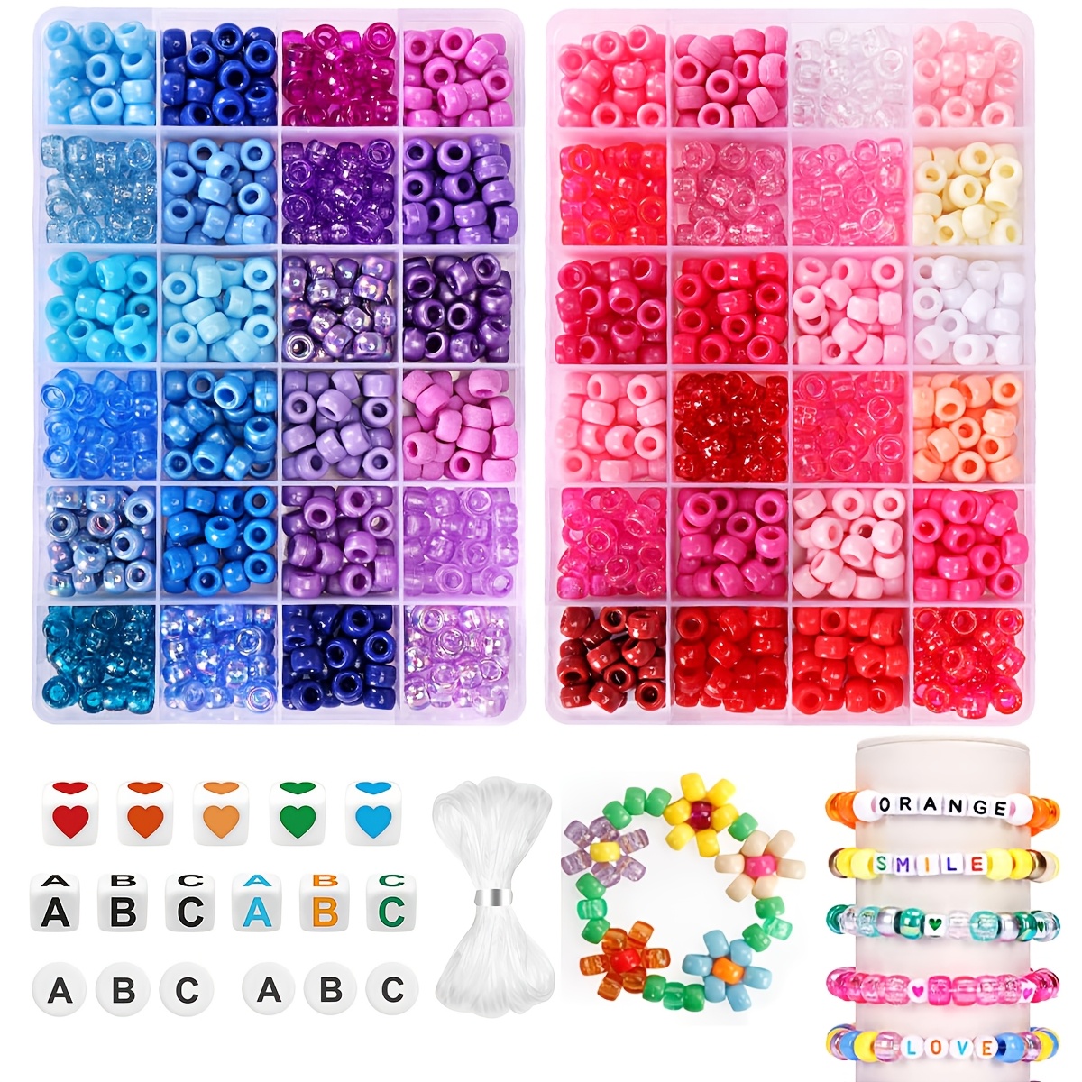 Set Di 200 Perline Pony Oro E Colori Misti – 9x6 Mm, Foro 4 Mm, Per Gioielli E Creazioni Fai Da Te