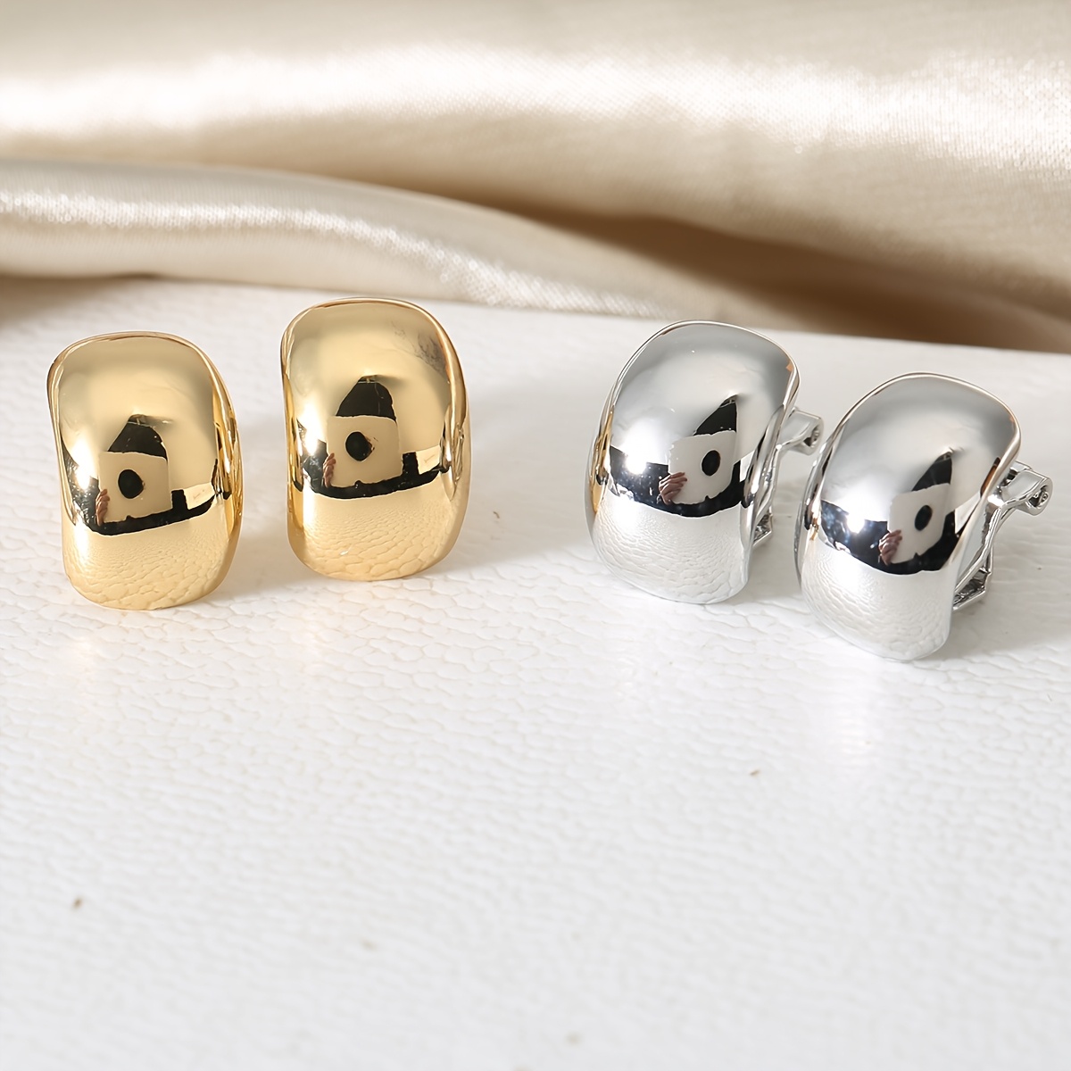 Women's Trendy Waterdrop & Crescent Moon Clip-On Earrings