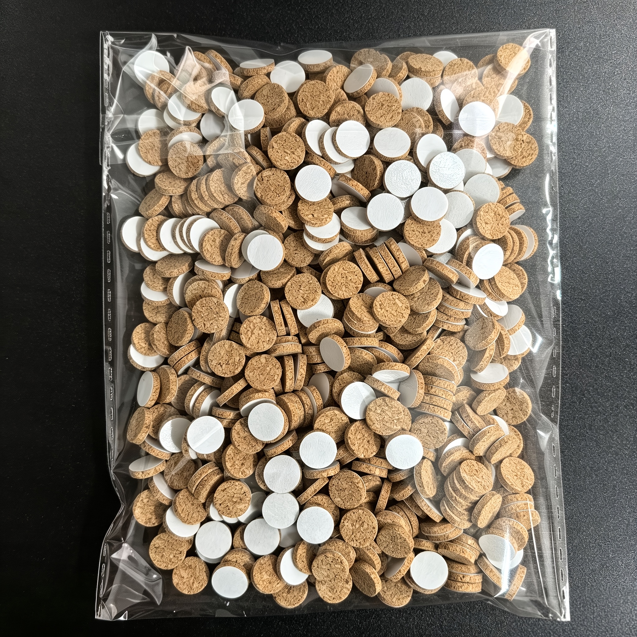Image of 900pcs Self-adhesive Cork Pads - Anti-slip, Wear-resistant, Adhesive Anti-collision Pads, Suitable For Drawers, Ceramics, Cabinets, Hardware Bases Anti-slip And Shock-absorbing Pads
