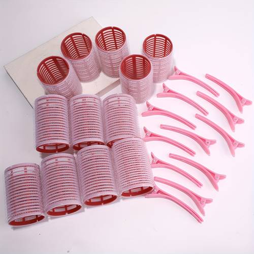 24pcs curling set rollers with 12 rollers and 12 clips salon grade hair curler for diy no heat required